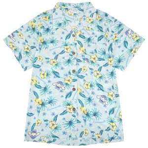 Button Shirt/Blouse Patterned All Over Sanrio Characters Summer Cinnamoroll Aloha Ladies'