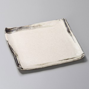 鉄刷毛目8.0正角皿(信楽焼) 日本製