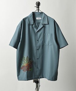 Button Shirt Polyester Rayon Embroidered