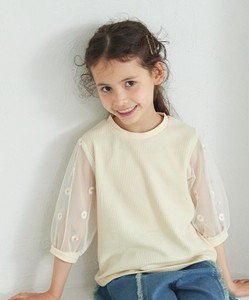儿童半袖衬衫 透明纱 花卉图案