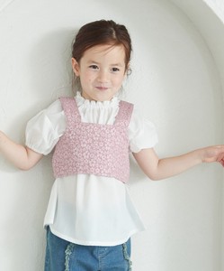 Kids' Short Sleeve Shirt/Blouse Jacquard Floral Pattern Bustier