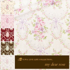有輪商店 YUWA  シャーティング ”my dear rose” [E:White] / 全5色 /生地 布/824802
