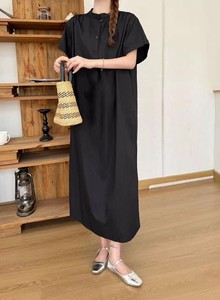 Casual Dress Oversized Collarless L One-piece Dress M 2024 Spring/Summer