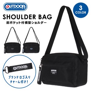 OUTDOORポリラバー前ポケット横型ショルダー / ブランド アウトドア ポリエステル バッグ 2024新作
