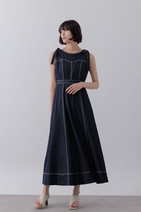 Casual Dress Bicolor Stitch One-piece Dress