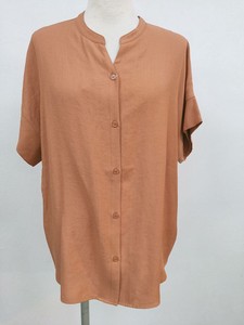 Button Shirt/Blouse Band-Collar Shirt