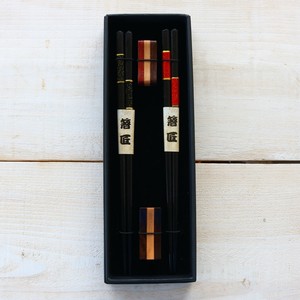 筷子 礼物 木制 筷子 市松 礼盒/礼品套装 2双