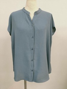 Button Shirt/Blouse French Sleeve Collar Blouse Cool Touch