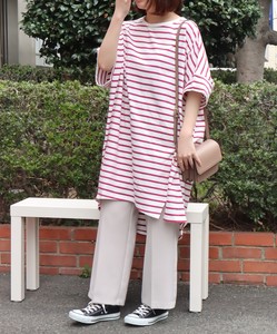 Casual Dress Cotton One-piece Dress Border Cool Touch
