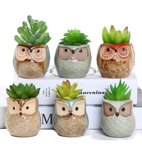 Flower Vase Mini Owl Ceramic