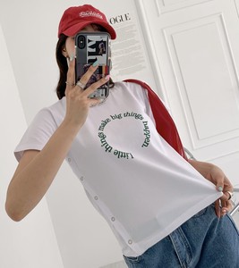 【2024春夏新作】スナップボタンサークルロゴTシャツ