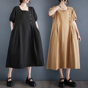 Casual Dress Design Buttons One-piece Dress Short-Sleeve NEW