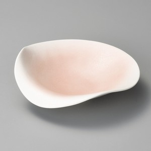 Mino ware Main Plate Pink 7-sun Made in Japan