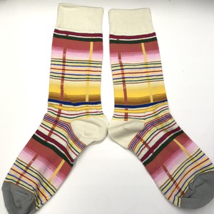 Crew Socks Colorful Socks Border Ladies'