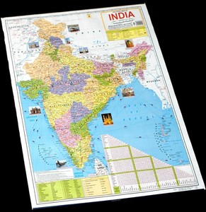 インド全土地図 - インドの教育ポスター