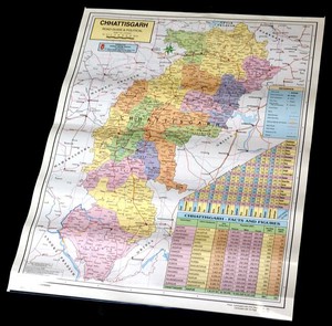 チャッティースガル州の地図 - 教育ポスター