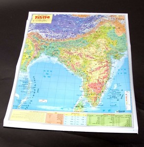 インドの地図(ヒンディ語) - 教育ポスター