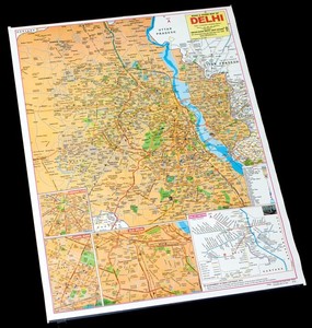デリーの地図 - 教育ポスター