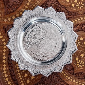 タイのお供え入れ 飾り皿 - 直径：約18.5cm