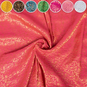 〔1m切り売り〕〔各色あり〕インドの伝統模様布　光沢感のある更紗模様〔幅約108.5cm〕