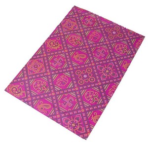 インド伝統のラッピング用紙 - 赤紫(5枚セット)