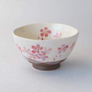平安桜　赤　茶碗　美濃焼（日本製）