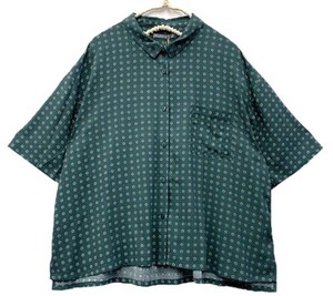 Button Shirt/Blouse Rayon Short-Sleeve