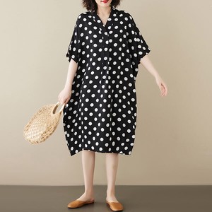 Casual Dress Dolman Sleeve Design One-piece Dress Polka Dot NEW