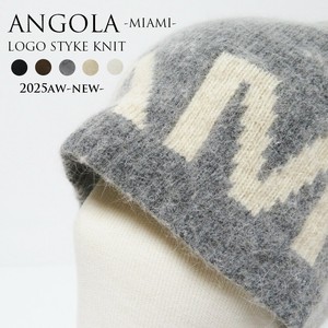 ■2SET■2025AW 秋 冬 ニットバケットハット レディース ロゴMIAMI ニット帽子 アンゴラ素材 SK ￥2500