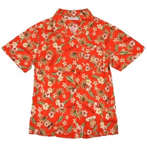 Button Shirt/Blouse Hello Kitty Sanrio Characters Summer Aloha Ladies' Short-Sleeve