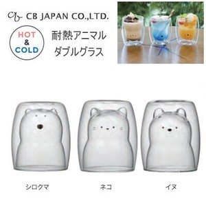 数量限定　耐熱アニマル ダブル グラス シロクマ ネコ イヌ  CBジャパン