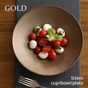 【GOLD】全5形状　カップ・丼・プレート・ボウル・ボウルL　[日本製]