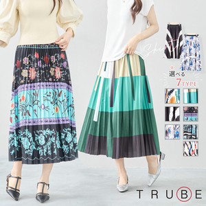 Skirt Pleats Skirt Printed L 【2024NEW】