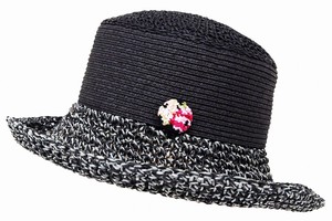 【レイクアルスター】数量限定の大特価！ペーパー手編みハット・ブラック≪帽子≫