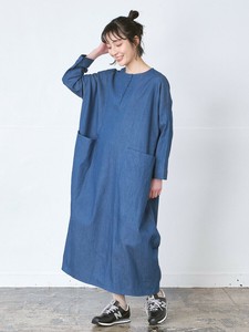 コクーンワンピース　コットンデニム　3色展開　M L LL 3L 《大きいサイズ》