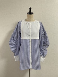 Pre-order Button Shirt/Blouse Stripe Autumn/Winter