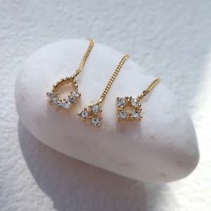 金耳针耳环（黄金） 女士 宝石 日本制造