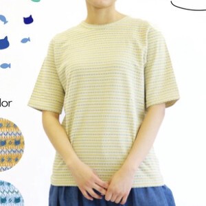 【大きいサイズあり】日本製/ちびネコの半袖Tシャツ 144409