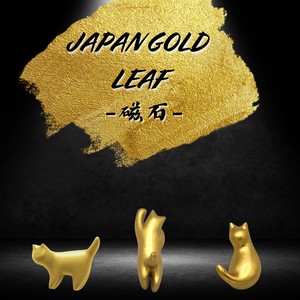 JAPAN　GOLDLEAF　金箔ネコ磁石【金箔/ネコ/猫雑貨/ねこ/マグネット/文具】