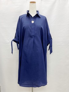 Casual Dress Tunic Sleeve Ribbon One-piece Dress New Color 2024 Spring/Summer