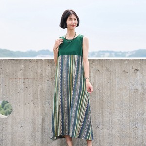 Casual Dress Pudding Stripe Sleeveless One-piece Dress 【2024NEW】