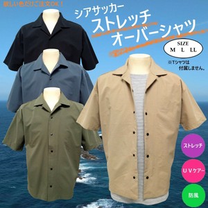 Button Shirt Short-sleeved Overshirt Spring/Summer Stretch NEW