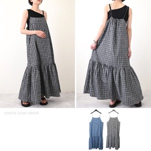 Casual Dress Yarn-dyed Checked Pattern Camisole One-piece Dress 【2024NEW】