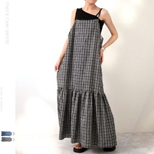 Casual Dress Yarn-dyed Checked Pattern Camisole One-piece Dress 【2024NEW】