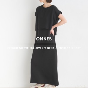 Jumper Dress Pullover Set Spring/Summer V-Neck French Sleeve Jumper Skirt