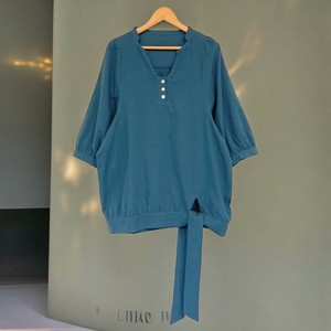 Button Shirt/Blouse Large Silhouette Puff Sleeve