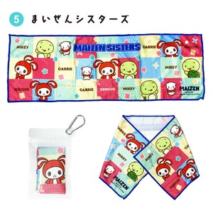 【スーパークールタオル】まいぜんシスターズ　スナップボタン付き　約20×60cm　冷感　熱中症対策