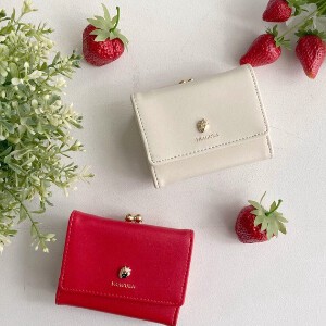 Trifold Wallet Gamaguchi Strawberry-chan Compact 3-colors