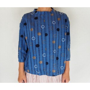 T-shirt Pullover Stripe Ripple Tuck 2024 Spring/Summer Made in Japan