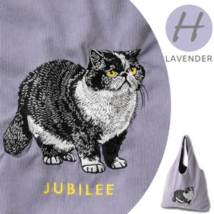Jubilee 猫刺繍 トートバッグ コーデュロイ エコバッグ キャット H. LAVENDER